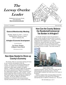 The Leeway Overlee Leader Published by the Leeway Overlee Civic Association http://www.leewayoverlee.org/