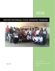 2016 REPORT:INFORMAL FOOD VENDORS TRAINING Urban Zoo Project Team Page 1 of 14