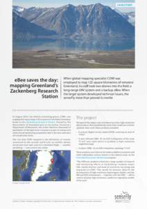 Signals intelligence / Unmanned aerial vehicle / COWI A/S / Geographic information system / Zackenberg / Digital elevation model / Secon / Geography / Earth / Physical geography / Cartography / Military terminology