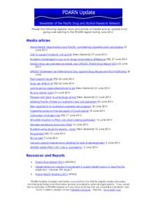 Government / Drug control law / Counter-terrorism / Crime / Human trafficking / United Nations Office on Drugs and Crime / Kava / World Drug Report / Joint United Nations Programme on HIV/AIDS / United Nations / United Nations Development Group / Oceania