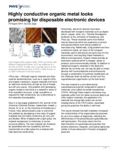 Highly conductive organic metal looks promising for disposable electronic devices