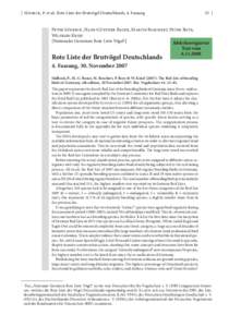 | Südbeck, P. et al.: Rote Liste der Brutvögel Deutschlands, 4. Fassung  23 | Peter Südbeck, Hans-Günther Bauer, Martin Boschert, Peter Boye, Wilfried Knief