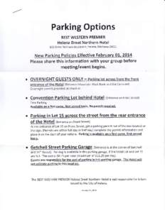 Parking Options BEST WESTERN PREMIER Helena Great Northern Hotel 935 Great Northern Boulevard, Helena, Montana 59601