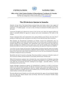 Microsoft Word - 110720_Press Release The UN declares famine in Somalia