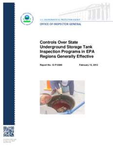 Controls Over State Underground Storage Tank Inspection Programs in EPA Generally Effective