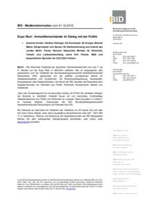 BID - Medieninformation vomBID Bundesarbeitsgemeinschaft Immobilienwirtschaft Deutschland c/o Zentraler Immobilien Ausschuss WallstraßeBerlin