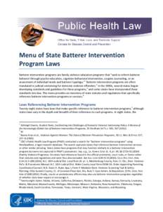 Menu of State Batterer Intervention Program Laws