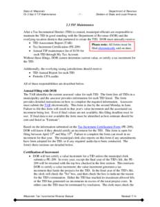 Tax Incremental Financing Manual[removed]TIF Maintenance