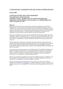 LAND RESOURCE ASSESSMENT FOR THE GLENELG HOPKINS REGION October 2001 NATHALIE BAXTER AND NATHAN ROBINSON Natural Resources and Environment Agriculture Victoria – Bendigo Centre for Land Protection Research, Department 