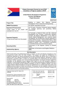 Project Document Format for non-CPAP Countries or Projects outside a CPAP United Nations Development Programme Country: Sint Maarten Project Document