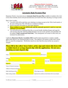 Automatic Bank Payment Plan