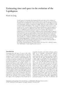 Estimating time and space in the evolution of the Lepidoptera Rienk de Jong