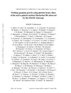 CERN-PH-TH[removed], MPP[removed], arXiv:0708.2889v3 [astro-ph]  arXiv:0708.2889v3 [astro-ph] 6 Oct 2008 Probing quantum gravity using photons from a flare of the active galactic nucleus Markarian 501 observed