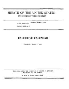 SENATE OF THE UNITED STATES ONE HUNDRED THIRD CONGRESS FIRST SESSION {  Convened January