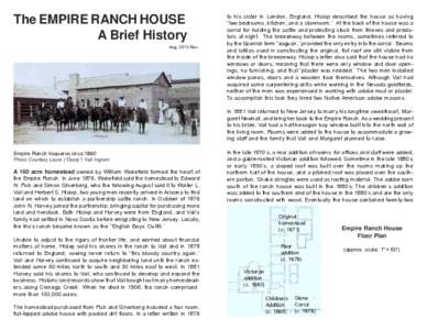 The EMPIRE RANCH HOUSE A Brief History Aug[removed]Rev.