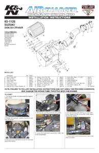 [removed]SUZUKI[removed]LTR450R TOOLS NEEDED: 3mm Allen Wrench 6mm Allen Wrench