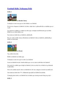 Football Skills / Scileanna Peile SCIL 1 An Bhreith Choirp Coinnigh an ceann suas agus na súile dírithe ar an liathróid. De réir mar a thagann an liathróid i do threo, téigh chun í a ghlacadh idir na sciatháin ag