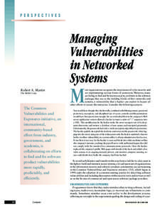 PERSPECTIVES  Managing Vulnerabilities in Networked Systems