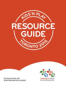 RESOURCE GUIDE For educators and sport/recreation leaders