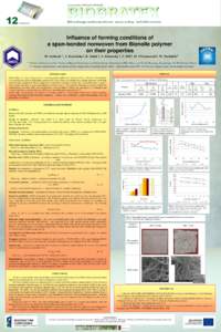 Influence of forming conditions of a spun-bonded nonwoven from Bionolle polymer on their properties M. Lichocik 2 , I. Krucińska 1, K. Sulak 3, A. Gutowska 4, T. Mik5, M. Chrzanowski6, M. Puchalski7 Technical University