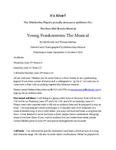 Young Frankenstein / Mel Brooks / Audition / Inga / Igor / Frankenstein / Singing / Musical improvisation / Vocal music / Entertainment / Film / Arts