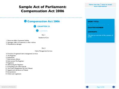 Sample Act of Parliament: Compensation Act 2006 i Hover over the i icons to reveal more information
