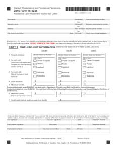 State of Rhode Island and Providence PlantationsForm RI-6238Residential Lead Abatement Income Tax Credit