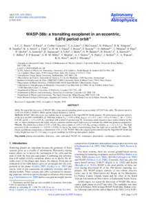 WASP-38b: a transiting exoplanet in an eccentric,  6.87d period orbit