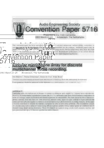 Circular Microphone Array for Discrete Multichannel Audio Recording.