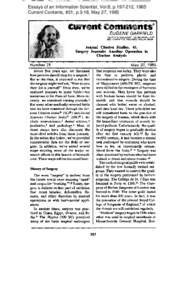 Essays of an Information Scientist, Vol:8, p[removed], 1985 Current Contents, #21, p.3-18, May 27, 1985 mrremt  Camments@