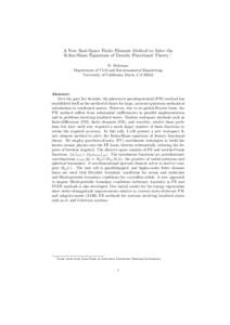 A New Real-Space Finite Element Method to Solve the Kohn-Sham Equations of Density Functional Theory 1 N. Sukumar Department of Civil and Environmental Engineering University of California, Davis, CA 95616