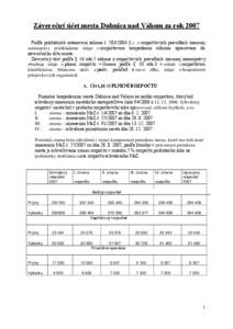 Záverečný účet mesta Dubnica nad Váhom za rok 2006