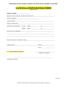 Cancellation/Change Request Form - School Facilities