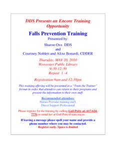 The DMR Health Promotion Training Series Presents Session 1: