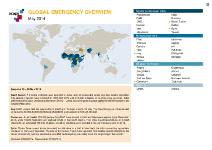 1  GLOBAL EMERGENCY OVERVIEW May[removed]Snapshot 13 – 20 May 2014