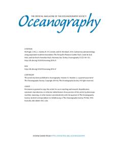 Oceanography THE OFFICIAL MAGAZINE OF THE OCEANOGRAPHY SOCIETY CITATION McHugh, C.M.G., L. Seeber, M.-H. Cormier, and M. Hornbach[removed]Submarine paleoseismology along populated transform boundaries: The Enriquillo-Plan