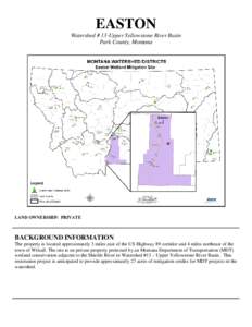 EASTON Watershed # 13-Upper Yellowstone River Basin Park County, Montana LAND OWNERSHIP: PRIVATE