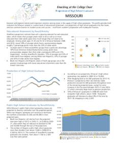 MISSOURI National and regional trends mask important variation among states in the supply of high school graduates. This profile provides brief indicators for Missouri related to: current levels of educational attainment