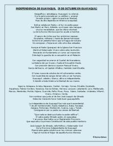 INDEPENDENCIA DE GUAYAQUIL (9 DE OCTUBRE EN GUAYAQUIL) Geográfica y estratégica, Guayaquil, la colonial, Era la perla preciada por su astillero y arsenal.