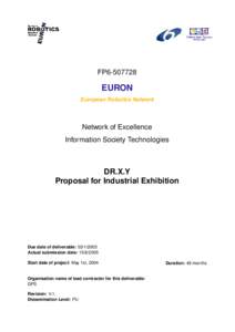 FP6[removed]EURON European Robotics Network  Network of Excellence