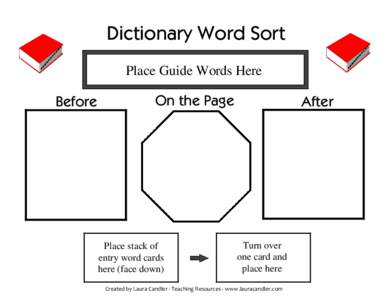 Dictionary Word Sort Place Guide Words Here Before  On the Page
