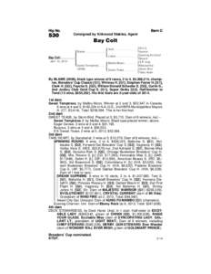 Hip No[removed]Barn C Consigned by Kirkwood Stables, Agent