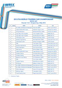 Microsoft Word - 2013_WTCC_Entry list 04_Hungaroring