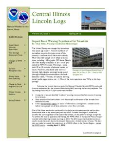 Central Illinois Lincoln Logs National Weather Service Lincoln, Illinois Volume 16, Issue 1