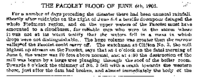 THE PACOLET  FLOOD OF JUNE 6th,1903. ..;:. .