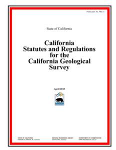 Publication No. PRC11  State of California California Statutes and Regulations