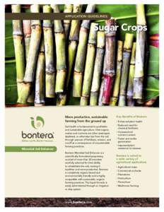 APPLICATION GUIDELINES:  Sugar Crops More productive, sustainable farming from the ground up