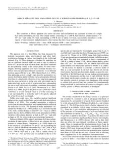 The Astrophysical Journal, 611:L37–L40, 2004 August 10 䉷 2004. The American Astronomical Society. All rights reserved. Printed in U.S.A. MIRA’S APPARENT SIZE VARIATIONS DUE TO A SURROUNDING SEMIOPAQUE H2O LAYER J. 