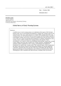 Disaster preparedness / Warning systems / Natural hazards / Humanitarian aid / Tsunami / International Early Warning Programme / World Conference on Disaster Reduction / International Decade for Natural Disaster Reduction / Disaster / Emergency management / Public safety / Management