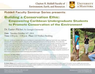 Riddell Faculty Seminar Series presents:  Building a Conservation Ethic: Empowering Caribbean Undergraduate Students
